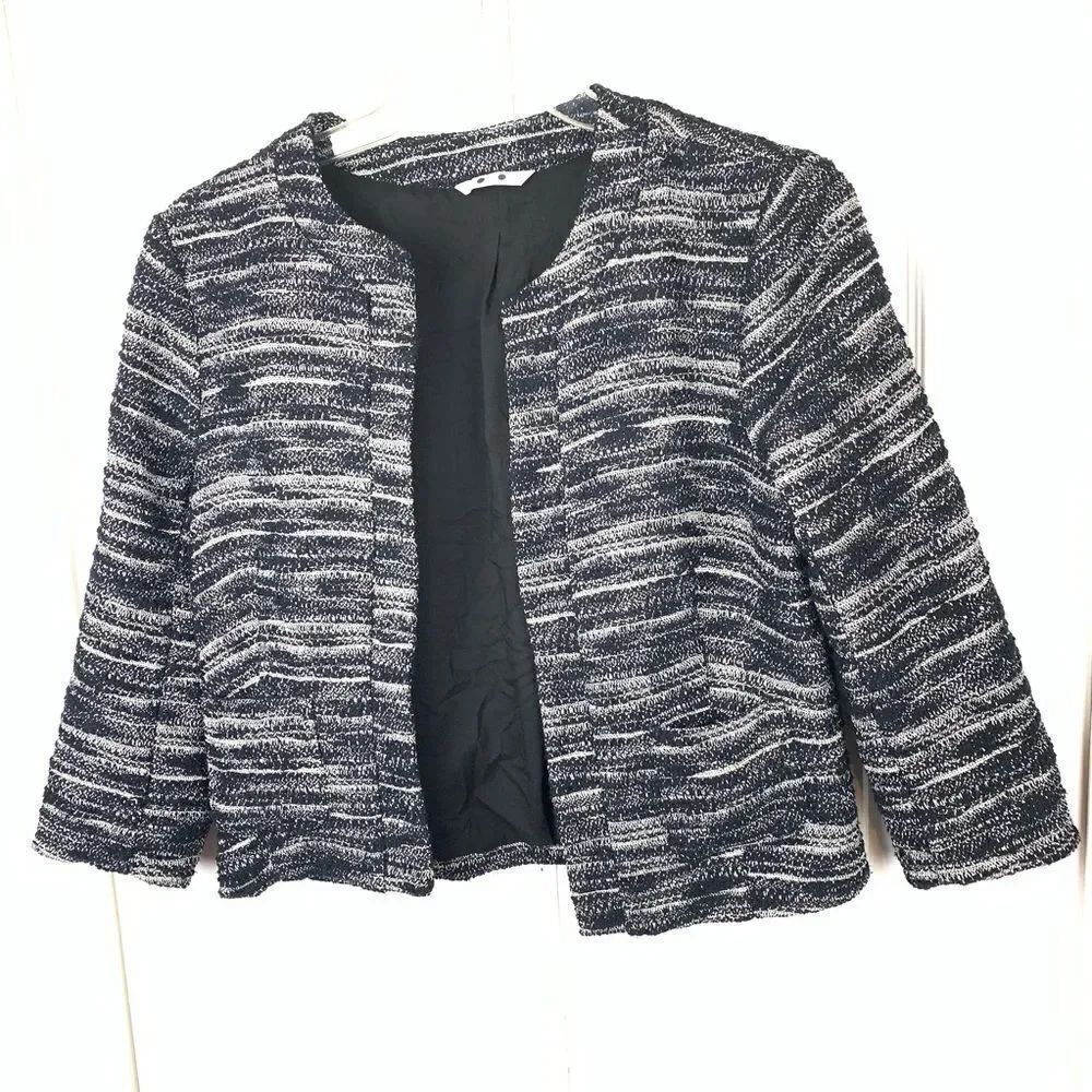 Three Dots Metallic Thread Blazer Jacket